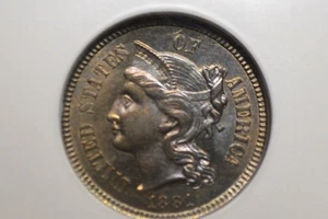 1881 Three (3) Cent Nickel NGC MS63 Nice Luster Nice Strike - Picture 1 of 5