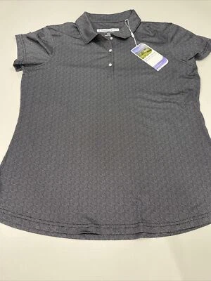 Pebble Beach - Camisa de golf para mujer gris claro y negra a lunares - Talla M Foto 1 de 3