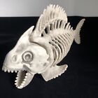 halloween plastic Skeleton Fish movable jaw  10”x5" figurine décoration