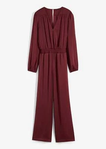 Neu Satin-Overall in Wickeloptik Gr. 48 Ahornrot Damen Jumpsuit Onesie Einteiler - Bild 1 von 1