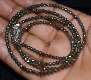 Pierre précieuse pyrite greer 3-4 mm perles à facettes rondelle 18-36 pouces collier brin FF5