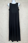 J Jill Black Sleeveless Maxi Dress Womens Size L Tall Stretch Casual Minimalist
