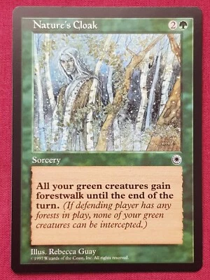 Magic The Gathering PORTAL NATURE'S CLOAK green card MTG - Image 1 of 2