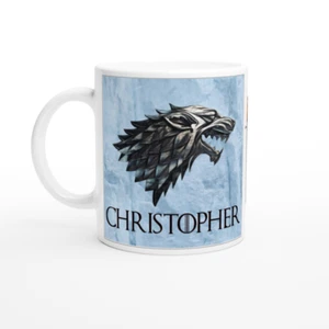 Personalisierte weiße Keramiktasse Game Of Thrones inspiriert - Bild 1 von 6