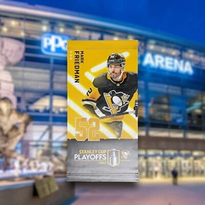 Mark Friedman & Nate Beaulieu Dual 24x48 Playoffs Pittsburgh Penguins Banner - Picture 1 of 3