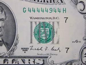 1988A $5 G44444944H *Angel 4's Seq Buy Option *Uncirculated - Picture 1 of 9