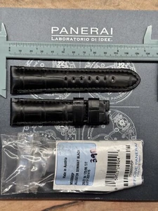 Cinturino Panerai OEM 26/22 Tang 125/95 in pelle nera - Foto 1 di 4