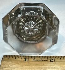 Vintage Victorian Style Clear Crystal Glass and Brass Door Knob 2-1/4"