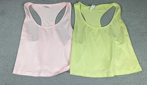 Yogalicious Tank Top Womens Size XL Pink and Yellow Athletic Tank Tops - 2 Pack - Picture 1 of 9