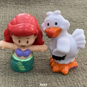 2pcs Fisher Little People Disney Princess Ariel Little Mermaid & Scuttle Figures - Picture 1 of 7