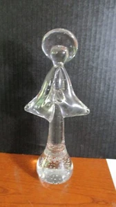 Clear Glass PRAYING ANGEL 9" PAPERWEIGHT FIGURINE - Picture 1 of 3