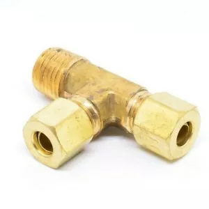 1/4 Tube OD Compression to 1/4 Male Npt Run Tee Fitting Adapter HVAC Air - Picture 1 of 6