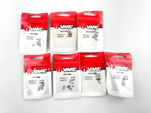 VMC Split Rings Size 1 13 Lb Test Black Nickel Finish Pack of 10 LOT OF 7 - Picture 1 of 2