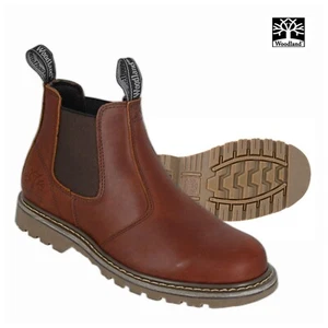 Woodland M858 dunkelbraune Trommellederzwickel Chelsea Stiefel - Bild 1 von 3