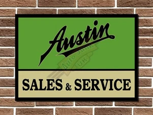 Austin Sales & Service Metal Sign Garage Sign Wall Plaque Retro Man Cave Bar - Picture 1 of 4