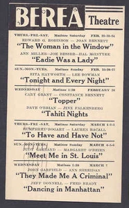 Teatro Berea 1945, tener y no tener con Bogart y L Bacall, Berea Oh ETC - Imagen 1 de 1