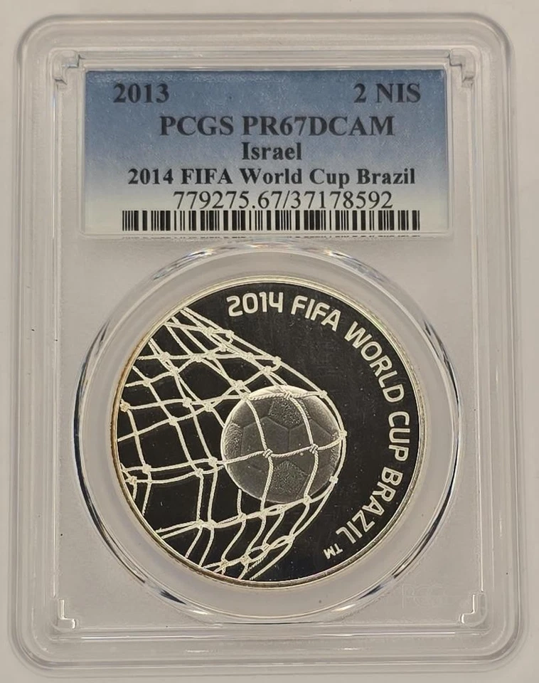 Football / Soccer Coupe du Monde FIFA, Brésil 2014 Sport PR Silver Coin PCGS ... - Photo 1/4