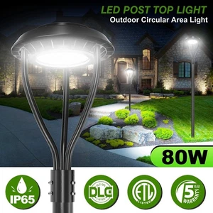80W LED Post Top Pole Light Outdoor Garden Yard Street Area Lighting Fixture ETL - Picture 1 of 12