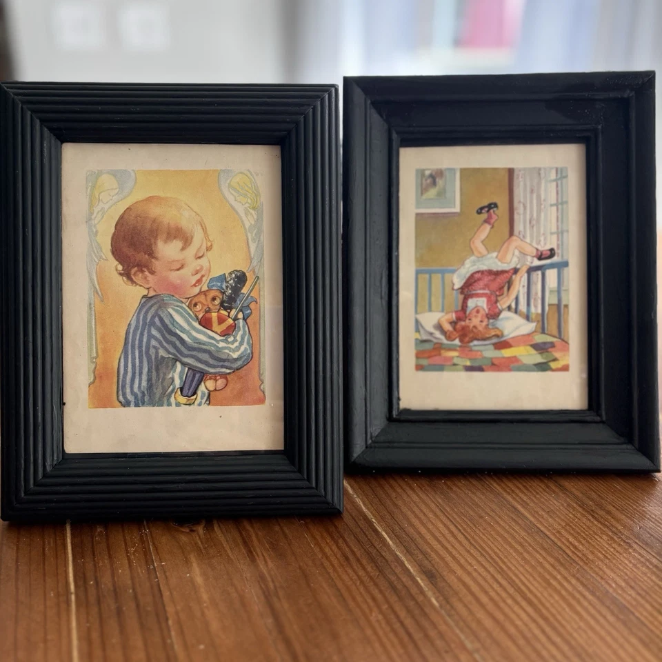 Cuadros de colección para habitación infantil 5x7 niños decoración guardería marcos negros niño o niña Foto 1 de 3