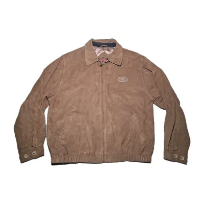 Cutter & Buck Bomber Jacket Men's XLT Brown Faux Suede Full Zip Lined - Image 1 of 4