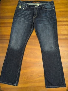 Cinch Ian Jeans Mens 40x32 Blue Denim Bootcut Western Cowboy Stretch Fade Dark - Foto 1 di 17