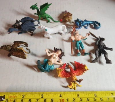 Mythical Creatures Realms Plastic Toy Figures Dragons Unicorn Mermaid Minotaur - Изображение 1 из 4