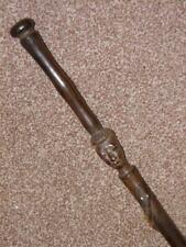 Vintage Weighted Hand Carved Snake/African Zulu Tribal Ebony Walking Stick/Cane