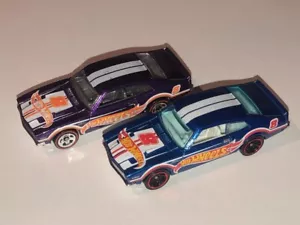HOT WHEELS (2) 1971 Ford Mavericks Loose, Blue & Purple versions, Lot of 2 - Picture 1 of 3