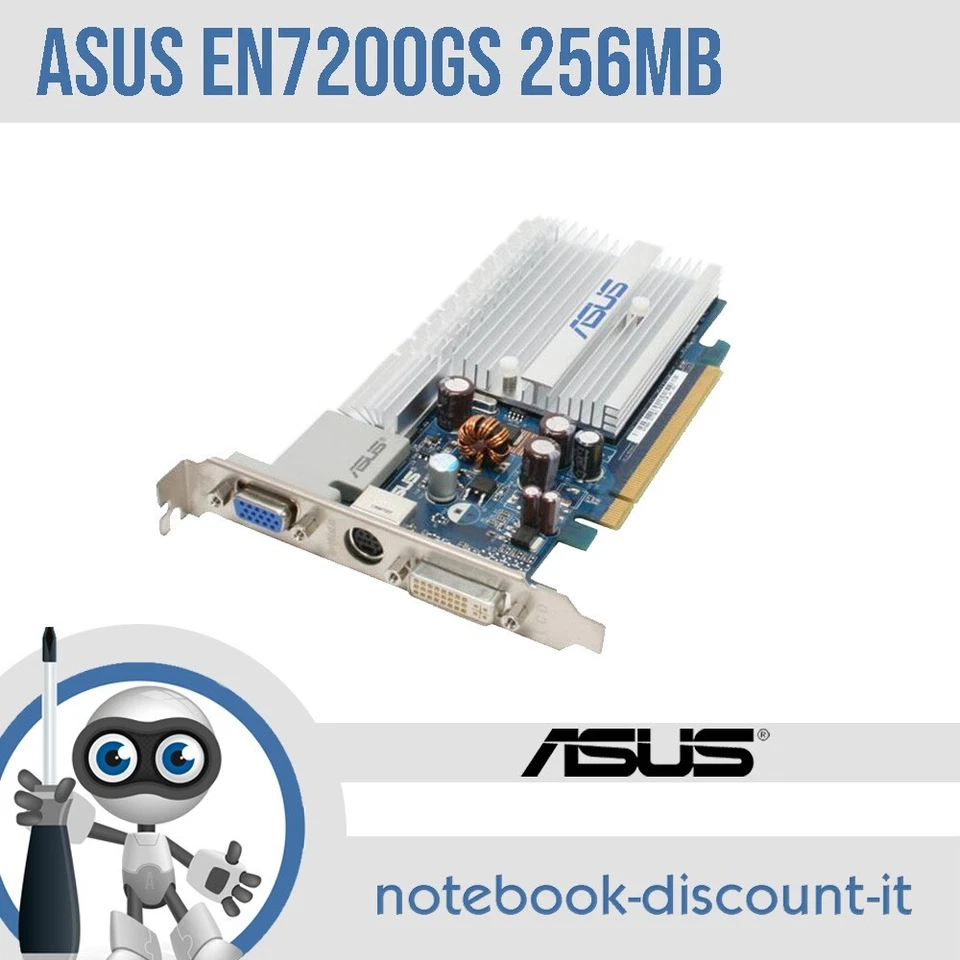 Scheda Video NVIDIA GeForce Asus EN7200GS 256mb High Profile VGA DVI TESTED - Immagine 1 di 1