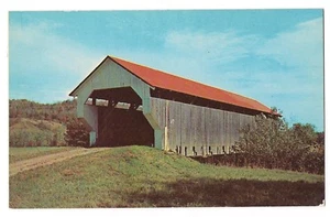 ÜBERDACHTE BRÜCKE Tore Bauernhof? Mount Mansfiled Cambridge Vermont Postkarte Sehr guter Zustand - Bild 1 von 2