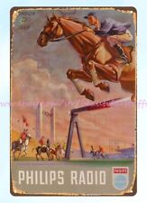 1948 Philips Radio London horse show equine art metal tin sign decorative arts