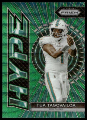 2023 Panini Prizm #H-1 Tua Tagovailoa Hype Prizms Green Miami Dolphins - Image 1 of 2