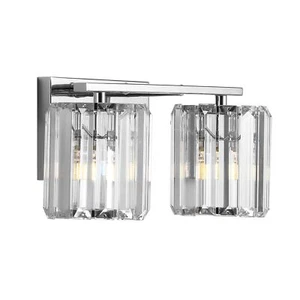 JONATHAN Y JYL3553A Coco Prism Vintage 13.5" 2-Light Metal/Glass Classic Glam... - Picture 1 of 6