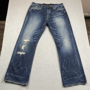Ed Hardy Jeans Herren 38x34 Bootcut Distressed Baumwolle Button Fly Blau VINTAGE Y2K - Bild 1 von 20