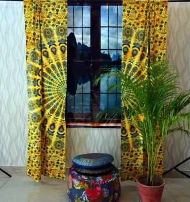 Ombre Algodón Colgante de Pared Cortina Cenefa Puerta Ventana Cortina Tapiz Mandala Arte Foto 1 de 4