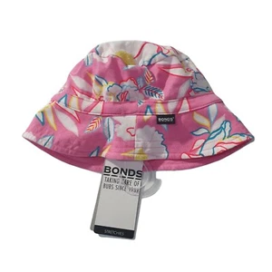 Beach Soft Bucket Hat Size M Bonds Baby Rainbow Garden Pink White Floral BNWT - Picture 1 of 5