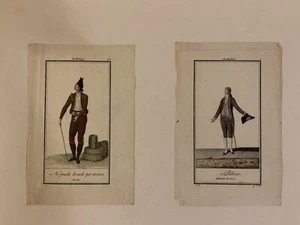 1801 Set of Two Hand-Colored Engravings of Spanish Costumes Madrid & Malaga - Picture 1 of 5