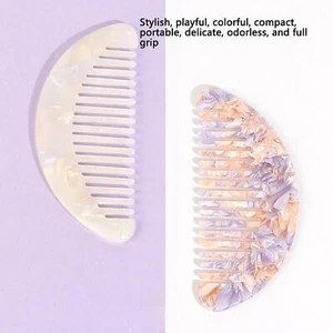 Acetate Hair Comb U-shaped Wide Tooth Hair Comb Non-knotted Thin/Wavy Hair Comb - Picture 1 of 14