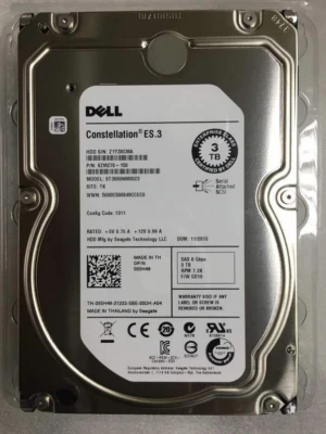 55H49 055H49 Dell CONSTELLATION ES.3 3TB 7.2K RPM 6Gb/s 3.5" SAS HDD Hard Drive - Image 1 of 3