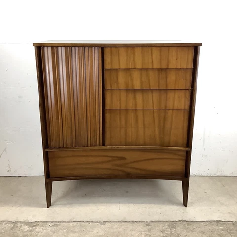 Tall Mid-Century Modern Walnut Dresser Cover
