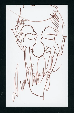 Dick Van Dyke Actor: Mary Poppins, Bye Bye Birdie Signed 3x5 SKETCH Card G1084 Cover