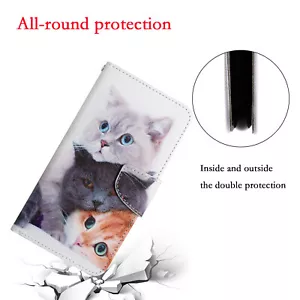 Luxury Cat Flip Cover Case For A12 A22 A32 A52 A72 S8 S9 S10 S20 S21 S22 5G A50 - Picture 1 of 9