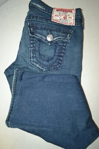 True Religion Men's Billy Super T Thick Stitch U Blue Denim Jeans Sz 32x31 - Picture 1 of 12