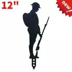 METALL SOLDAT SILHOUETTE 12" ! Pulverbeschichtet - MILD Neu STAHL - Bild 1 von 11