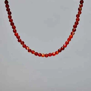 Handmade Carnelian Choker Necklace Tiny 2mm Beads, Sterling Silver Adjustable - Picture 1 of 7