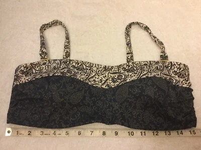 NUEVO L Aqualuxe Batik Bandeau Bikini Top 452919 Vestido Azul Correas Extraíbles 38 Foto 1 de 4