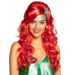 Nixe Mermaid Faschingsperücke Arielle Meerjungfrau Perücke Cosplay Damenperücke - Bild 1 von 1