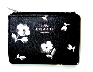 Coach CP427 faltbare Geldbörse Blumendruck Canvas & Leder schwarz/multi NEU🎀neu mit Etikett neu in Verpackung - Bild 1 von 14