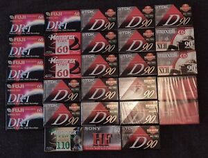 HUGE Lot Of 28 Blank Audio Cassette Tapes/ SEALED, 2270 MINUTES, NEW OLD STOCK