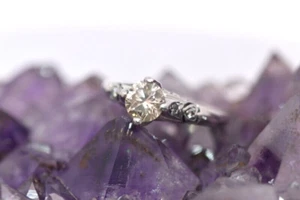 Tacori Platinum 1CT Champagne Diamond Engagement Art Deco Victorian Ring Sz6.25 - Picture 1 of 12